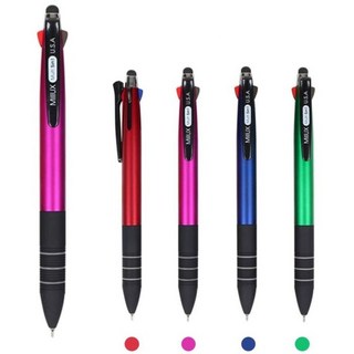 밀룩스 멀티 5 in1 볼펜 (5 가지 기능 = 3색 볼펜+샤프+터치펜) _ 심플한 종합 기능성 멀티 볼펜 _ 볼펜 하나에 다섯가지 기능, 혼합8(빨강 분홍 파랑 초록 각 2개씩), 8개