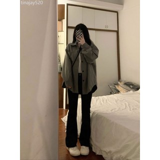 黑色百搭微喇牛仔褲女春秋新款，高腰顯瘦喇叭褲，時尚潮流長褲