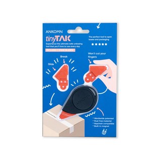 ANKOMN tinyTAK 安全開箱刀 附2替換刀片 台灣製造, 黑色（附贈更換刀片x2）, 1個