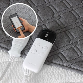 스마트폰 앱연동 몽비오스 국산 EMF 전자파없는 워셔블 극세사 그래핀 탄소매트 IOT 카본 전기매트 3H한일온열기, 01.딥멜란지, 02.더블(150x200)