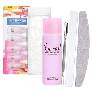 로모 필요한것 다 담은 젤네일 지우는 용품 6종 쏙오프 젤리무버 클립 메탈푸셔 화장솜 네일 샌딩 파일, 1개