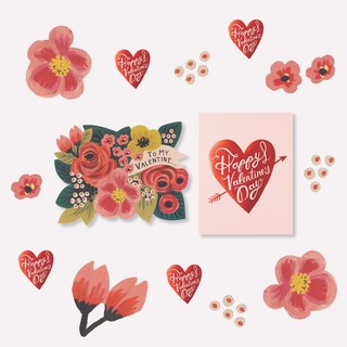 라이플페이퍼 발렌타인데이카드 세트 Cupid Flower, 단품
