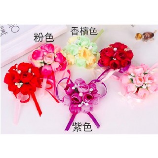 公主的夢中婚禮工作室 浪漫韓式玫瑰胸花 韓風新娘伴娘花童手腕花/婚禮小物/乾燥花/結婚用品/伴郎禮/伴娘禮/畢業胸花, 香檳色, 1個