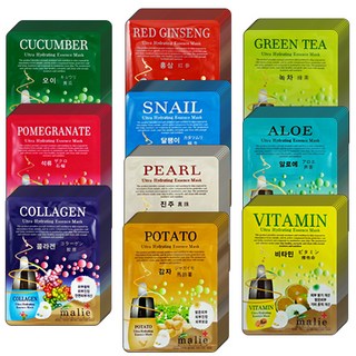 마리에 마스크팩 20ml 100매/콜라겐 달팽이 진주 알로에 석류 홍삼 로얄젤리 비타민 감자 녹차, 1개, 100개입