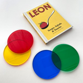 컬러 아크릴 티코스터 컵받침 홈 카페 인테리어 감성 소품, 초록, 원형, 1개