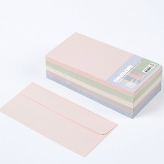 PaperPhant 하이퀄리티지 가로형 봉투, 5컬러 엠보싱 색지(레이드) 90g 100매