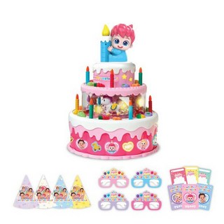 【pinkfong】韓國代購 Bebefinn 旋轉旋律蠟燭生日蛋糕玩具 貝貝彬 生日蛋糕 聲光音效 碰碰狐, 1個
