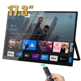 Bimawen 17.3 인치 60Hz 스마트 TV 휴대용 모니터 미니 PC 노트북 전화 Xbox PS4 스위치 게임 Google 포함, 01 17.3 smartTV 60Hz, 01 JP 플러그, 1개