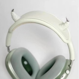 에어팟 맥스 케이스 커버 y2k 커스텀 실버 러브 헤드폰 장식 부착 핸드 빔 액세서리, 1개, 18 Green Devil Horn