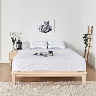 노블 편백 무헤드 다리형 평상형 퀸 침대프레임 Q