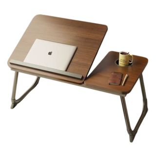 淘氣寶貝 台灣現貨 可升降折疊電腦桌 宿舍學習電腦書桌 床上懶人桌, 黑胡色