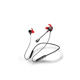 頸掛式藍牙耳機 長效8小時 極低延遲 遊戲 音樂 雙模式 吃雞電競, 黑紅, HJ-616