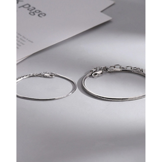 리브하모 스네이크 체인 실버 우정팔찌 커플 팔찌