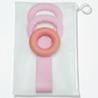 [입문자 홈트세트] 달그라미 실리콘 악력기 요가밴드 세트 3종 (보관용 파우치 포함), 1세트, 코랄+핑크