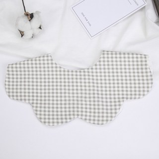 아기 턱받이 침받이 360도 면 격자 무늬 침 수건 꽃잎 목 조절 버튼 먹이 트림, 11