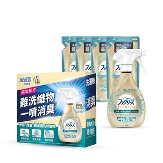 風倍清 織物除菌消臭噴霧 高效除臭 370毫升+補充包320毫升x4 P&G好市多, 1個, 織物除菌消臭噴霧+補充包x4, 370ml