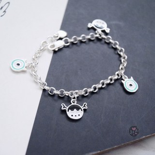 可愛卡通阿布 小孩 純銀手鍊 兒童純銀手鍊S925