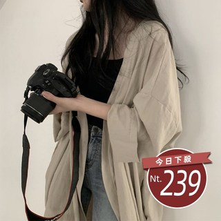 韓版慵懶寬鬆中長款外套 - 台灣發貨 J172