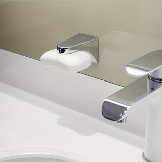 공간 절약 무타공 접착식 자석 비누 홀더, 7.5cm 실버, 1개