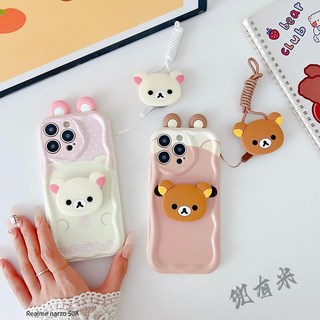 卡通小熊支架 防摔手機殼 適用Realme narzo 50A 30A 50i C33 C35 C21 C11 C3