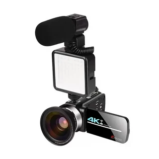 HD 4K WIFI 디지털 비디오 카메라 캠코더 리모컨 터치 스크린 브이로그 유튜브, 04 하늘색