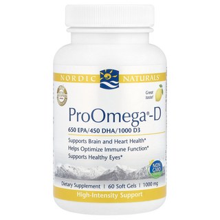 Nordic Naturals ProOmega®-D 레몬 맛 소프트젤 60정 Naturals (노르딕 내추럴스), 1개