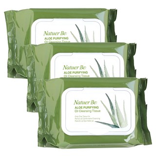 3개)네추어비 알로에퓨리파잉오일 클렌징티슈60매, 60매입, 3개