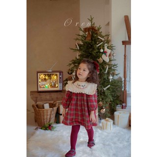 25겨울 오렌 이브체크원피스키즈