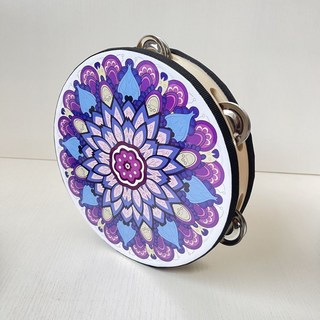 網紅爆款雙面鈴鼓敦煌飛天手鼓新疆維吾爾族鈴鼓漢服手持拍照鼓飄帶鼓唐鼓舞蹈, 紫羅蘭, 1個