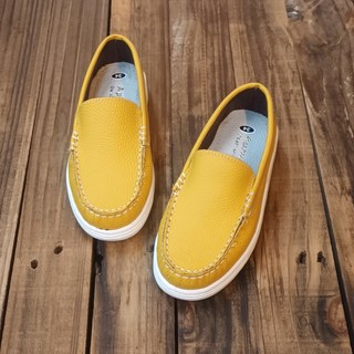 雅鉑手作 72501 黃色厚底休閒鞋 男女款 牛皮縫線平底鞋 帆船縫底鞋 橡膠止滑鞋