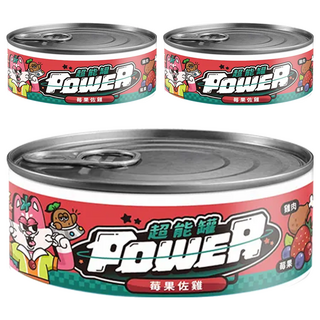 COUCH POTATO Power 超能貓咪主食罐, 莓果佐雞, 80g, 3罐