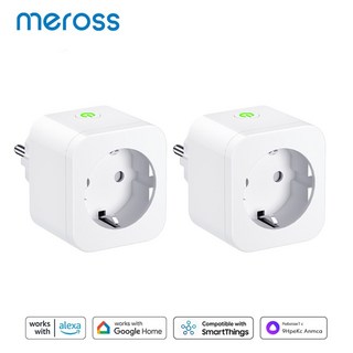 Meross EU 스마트 플러그 와이파이 소켓 전원 콘센트 에너지 모니터링 블루투스 설정 알렉사 구글 홈 16, 2개, 2) 2 Pack EU Plug