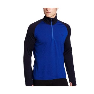 台灣黑熊 紐西蘭 Icebreaker 美麗諾羊毛 BF260 男半開襟保暖長袖上衣 灰紅/灰黑/藍黑