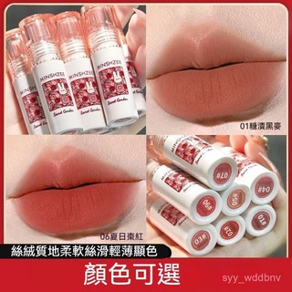 DR美妝館茗希芝 脣釉 秘密花園脣釉 啞光絲絨柔霧口紅 黃皮顯白脣泥, 1個, 05#淺夏裸杏 【2支】,1.5g 每支06#夏日棗紅