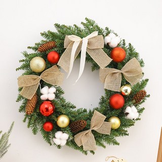 이지홀릭 크리스마스리스 클래식 오너먼트 장식 분위기 소품, 1개, 그린