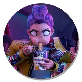 KPOP獵魔女團 動漫周邊吧唧 創意圓形馬口鐵徽章 61-90, 1個, 款式-66