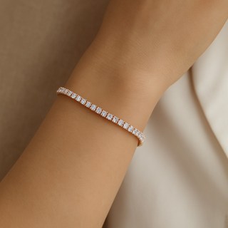 실버 925 테니스 3부 4mm 큐빅 팔찌 16cm 17cm 18cm