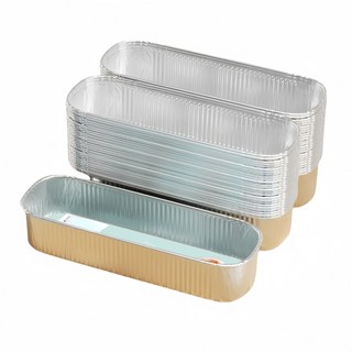 베이킹 에어프라이어 전용 직사각 용기 일회용 은박 도시락 세트, 50개