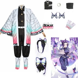 코스프레 할로윈 가발 헤어 정장 시노부 슬레이어 망토 의상 코쵸우 유니폼 악마 파티, 02=onlywig_L