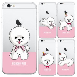 아이폰8 비숑프리제 투명 젤리 케이스 cre+147XY