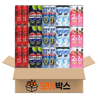 [모아박스] BEST 제로 음료 캔음료수 5종 30캔, 1세트, 245ml