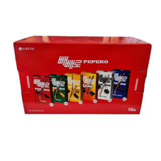 롯데제과 빼빼로 6종 모음 15개입 644g, 15개, 43g