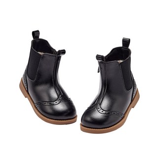 Dave Bella 2024 겨울 브랜드 부츠 따뜻한 발목 스노우 부츠 여아 남아 및 아동용 블랙 신발 DB4242532 패