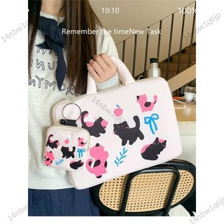 韓國 筆電包 可愛電腦包 學生通勤手機ipad平板手提電腦包 筆電收納包 便攜電腦保護套, 米白色裸包,小號豎款（11吋）, 1個