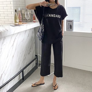 [민트핑크] 데일리 스탠다드 바지 티 세트 하비커버 홈웨어 바캉스 휴가지 썸머 룩