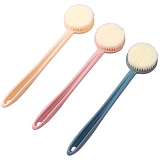 YOYOKI 同心圓長柄沐浴刷 軟毛按摩刷 背部清潔刷 身體刷, 顏色隨機, 3個, 1套