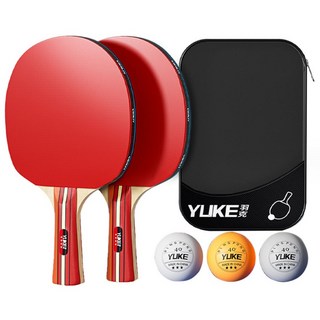 라온 탁구라켓 쉐이크핸드 탁구채 세트 라켓 2P+탁구공 3p+파우치 세트, 기본형, 1개