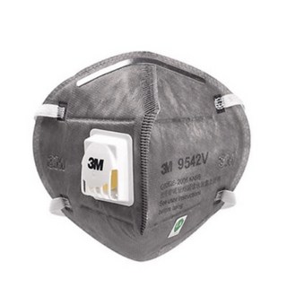 3M 9542V帶閥活性碳口罩，有效過濾異味，呼吸更清新，舒適安全, 1個