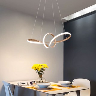 LED 루프 펜던트 식탁등 리본 뫼비우스 인테리어 식탁 조명, 골드(노란빛)