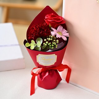 迷你花束 康乃馨 雛菊 玫瑰 香皂花 裝飾禮物批發, 2, 1個